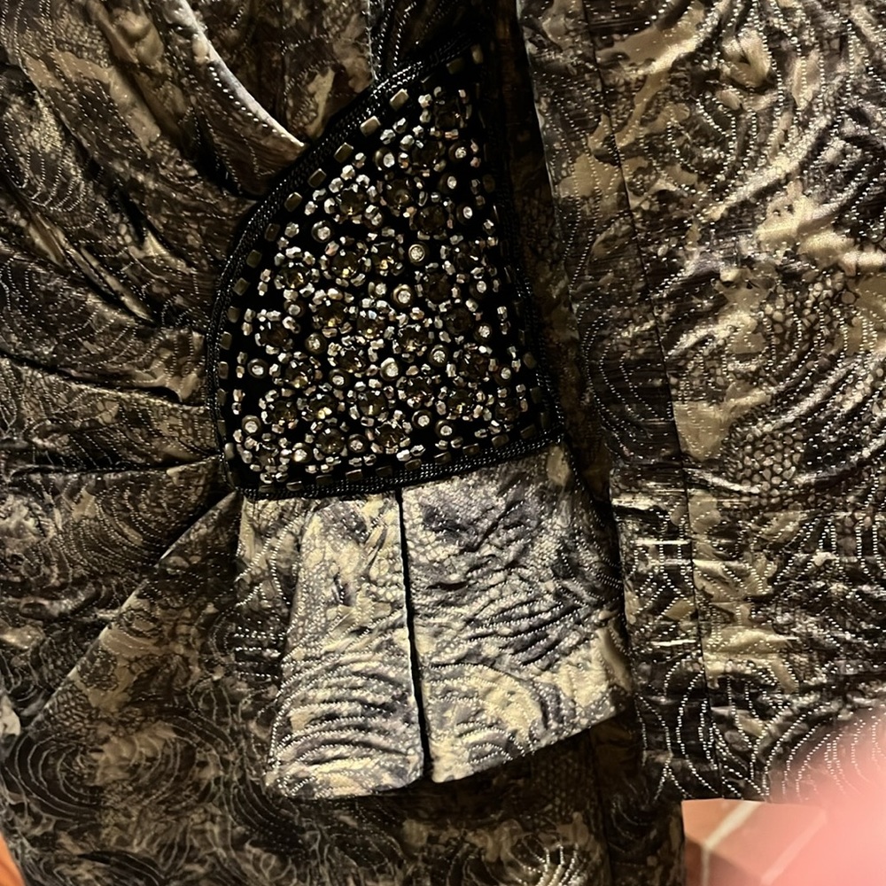 Rickie Freeman Teri Jon Special Occasion Dress Size:4 Tan/Bronze & side Beads - Picture 10 of 17